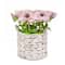 10" Anemone Flower Bouquet In White Basket